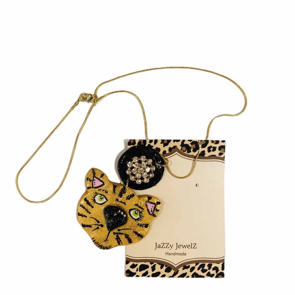 Tiger Frenzy by Jazzy Jewelz Tiger Face Necklace